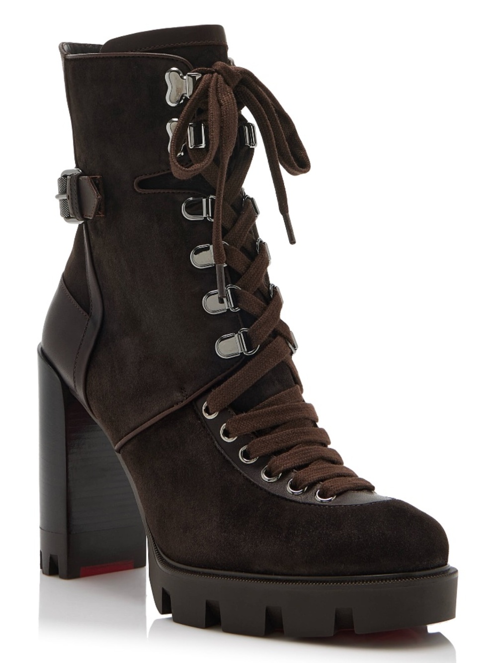 NIB Christian Louboutin Women's Black New Macademia 100Mm Leather Ankle Boots